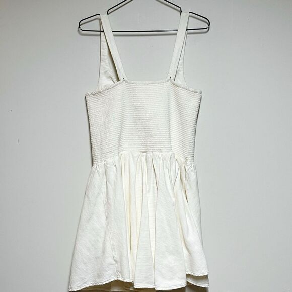 New Anthropologie Free People Delilah Cream Romper Dress Sz L - Picture 6 of 8